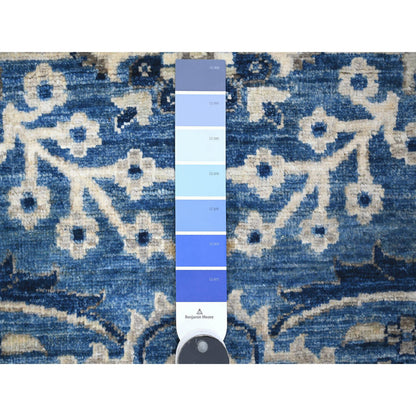 Heriz Wool Hand Knotted Rug Blue Blue 4.1X9.6 -O088911