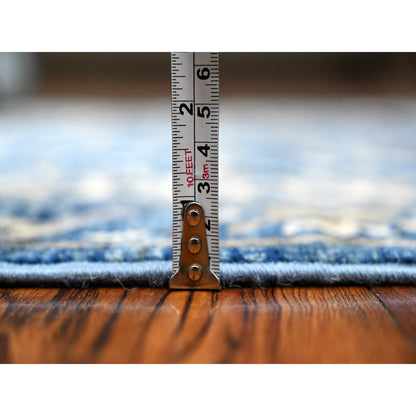 Heriz Wool Hand Knotted Rug Blue Blue 4.1X9.6 -O088911