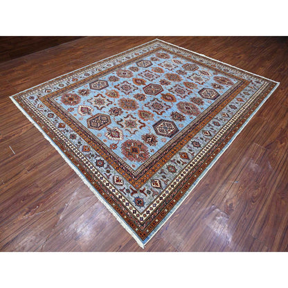 Kazak Wool Hand Knotted Rug Blue Gray 8.3X9.8 -O088913