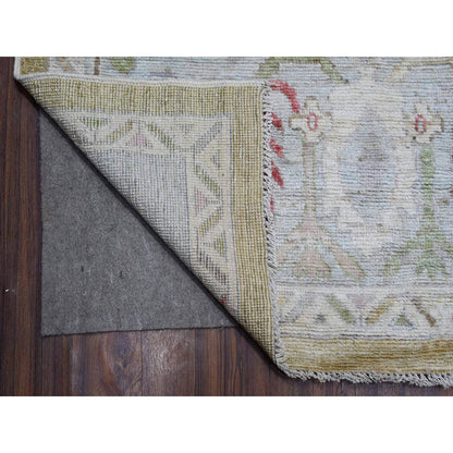 Oushak And Peshawar Wool Hand Knotted Rug Yellow Gray 8.11X12.6 -O088918