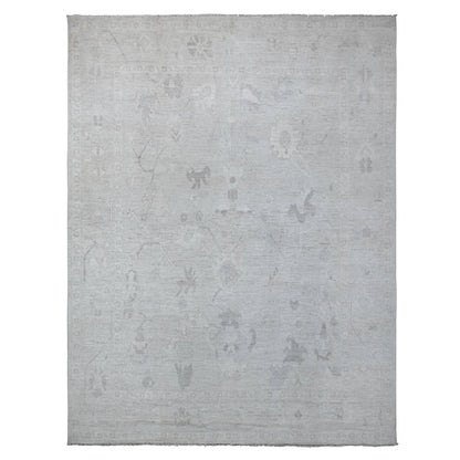 Oushak And Peshawar Wool Hand Knotted Rug Grey Gray 8.8X11.7 -O088923