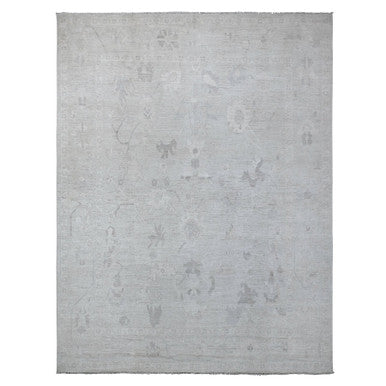Oushak And Peshawar Wool Hand Knotted Rug Grey Gray 8.8X11.7 -O088923