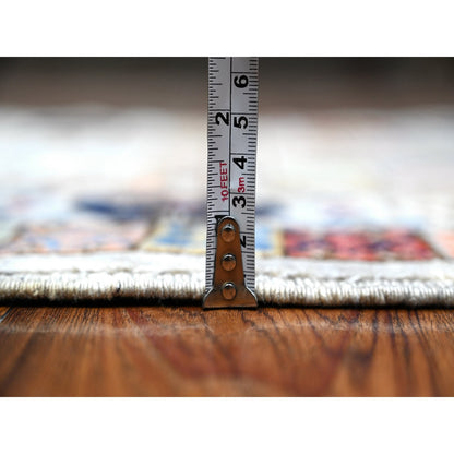 Tribal & Geometric Wool Hand Knotted Rug Grey Gray 2.8X11.10 -O088931