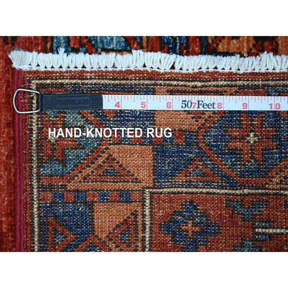 Tribal & Geometric Wool Hand Knotted Rug Red Red 2.10X5.10 -O088933