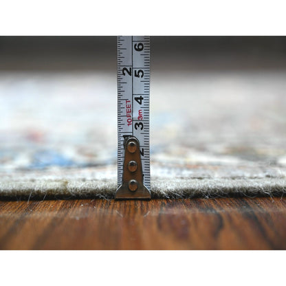 Oushak And Peshawar Wool Hand Knotted Rug Grey Ivory 3.0X11.10 -O088936