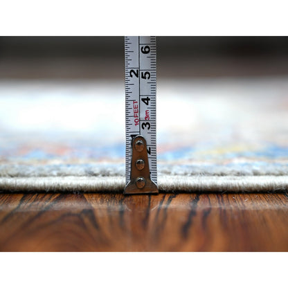 Oushak And Peshawar Wool Hand Knotted Rug Grey Blue 2.7X10.2 -O088938