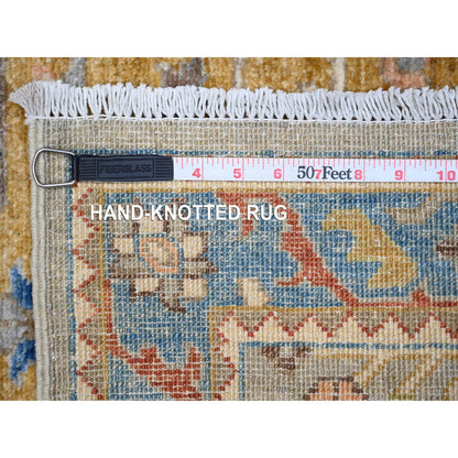 Oushak And Peshawar Wool Hand Knotted Rug Grey Blue 2.7X10.2 -O088938