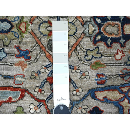 Oushak And Peshawar Wool Hand Knotted Rug Grey 2.11x6.2 -O088939