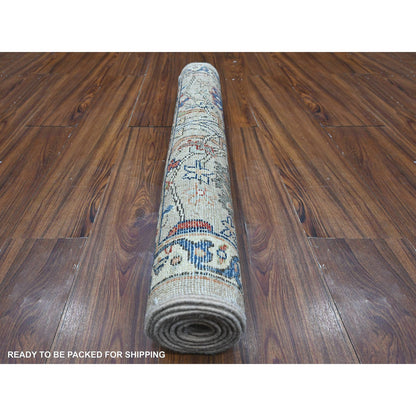 Oushak And Peshawar Wool Hand Knotted Rug Grey 2.11x6.2 -O088939