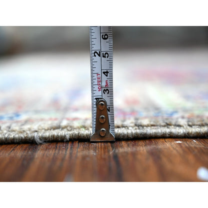 Oushak And Peshawar Wool Hand Knotted Rug Grey Gray 4.1X11.8 -O088940