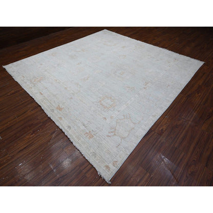 Oushak And Peshawar Wool Hand Knotted Rug Blue Blue 9.6X9.8 -O088942