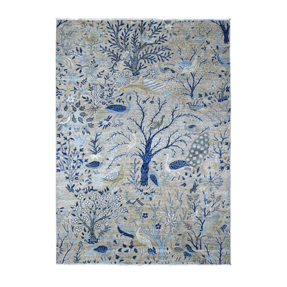 Oushak And Peshawar Wool Hand Knotted Rug Grey No Border 6.0X8.5 -O088945