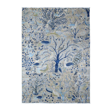 Oushak And Peshawar Wool Hand Knotted Rug Grey No Border 6.0X8.5 -O088945