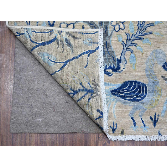 Oushak And Peshawar Wool Hand Knotted Rug Grey No Border 6.0X8.5 -O088945