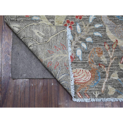 Oushak And Peshawar Wool Hand Knotted Rug Grey No Border 5.0X6.10 -O088948