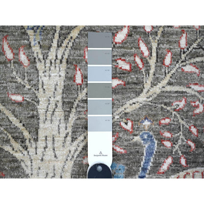 Oushak And Peshawar Wool Hand Knotted Rug Grey No Border 5.0X6.10 -O088948