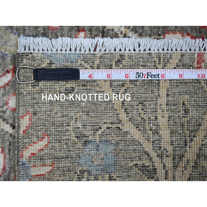 Oushak And Peshawar Wool Hand Knotted Rug Grey No Border 5.0X6.10 -O088948