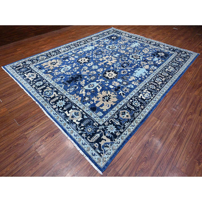 Heriz Wool Hand Knotted Rug Blue Blue 9.3X11.9 -O088952