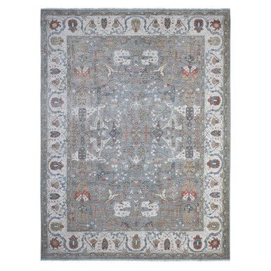 Heriz Wool Hand Knotted Rug Grey 9.2x12.0 -O088955