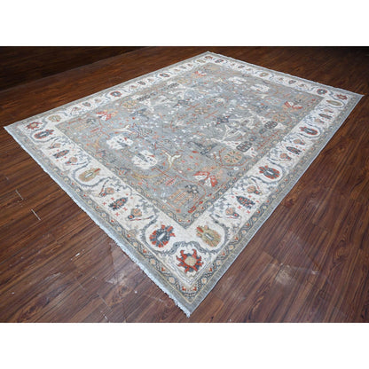 Heriz Wool Hand Knotted Rug Grey 9.2x12.0 -O088955