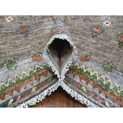 Oushak And Peshawar Wool Hand Knotted Rug Grey Gray 8.2X9.8 -O088957