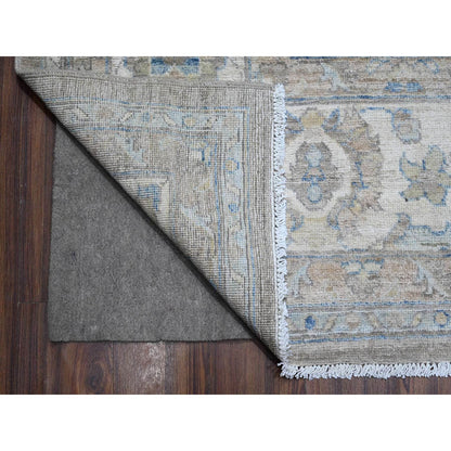 Oushak And Peshawar Wool Hand Knotted Rug Grey Ivory 9.0X11.10 -O088958