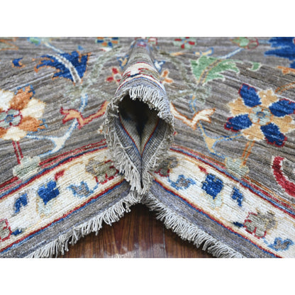 Oushak And Peshawar Wool Hand Knotted Rug Grey Gray 8.1X10.0 -O088961