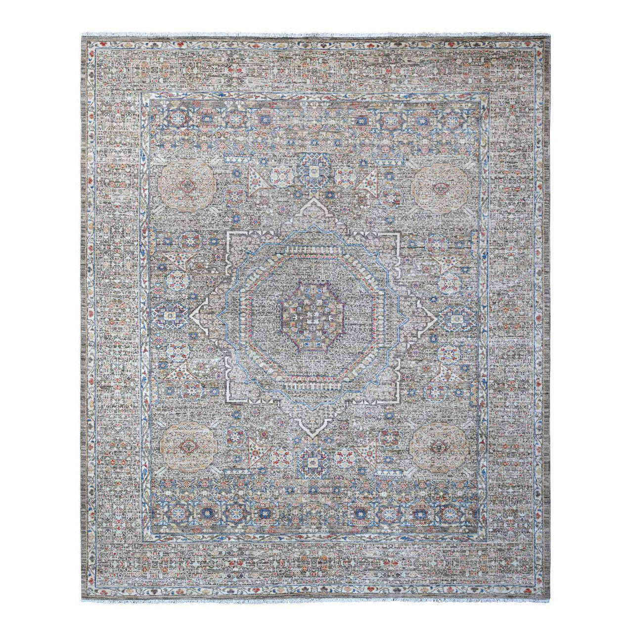 Gray 8'3" x 10'0" Mamluk Hand knotted Wool Rug - Sku: O088962