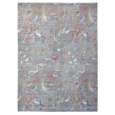 Oushak And Peshawar Wool Hand Knotted Rug Grey No Border 10.4X14.3 -O088965