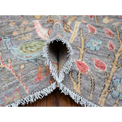 Oushak And Peshawar Wool Hand Knotted Rug Grey No Border 10.4X14.3 -O088965