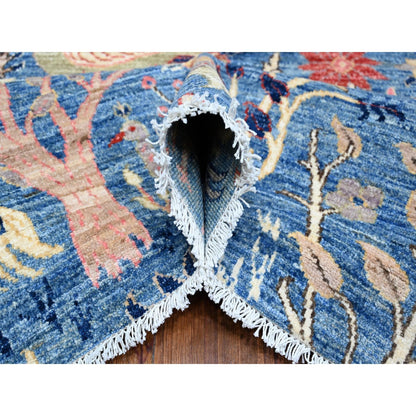 Oushak And Peshawar Wool Hand Knotted Rug Blue No Border 9.0X11.11 -O088966