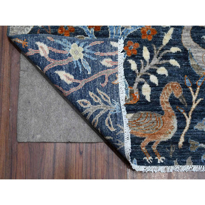 Oushak And Peshawar Wool Hand Knotted Rug Blue No Border 9.2X11.9 -O088967
