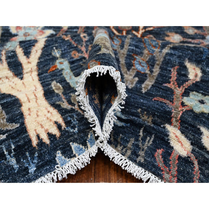 Oushak And Peshawar Wool Hand Knotted Rug Blue No Border 9.2X11.9 -O088967