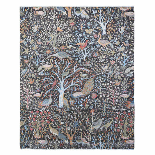 Oushak And Peshawar Wool Hand Knotted Rug Grey No Border 8.0X9.10 -O088974