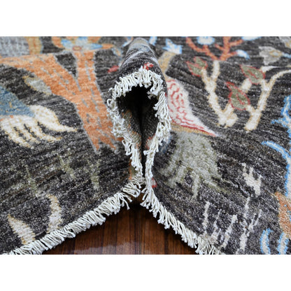 Oushak And Peshawar Wool Hand Knotted Rug Grey No Border 8.0X9.10 -O088974