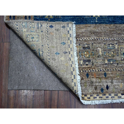 Tribal & Geometric Wool Hand Knotted Rug Grey Gray 9.1X11.8 -O088975
