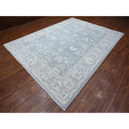 Oushak And Peshawar Wool Hand Knotted Rug Grey Silver 8.9X11.6 -O088982