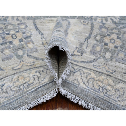 Oushak And Peshawar Wool Hand Knotted Rug Grey Silver 8.9X11.6 -O088982