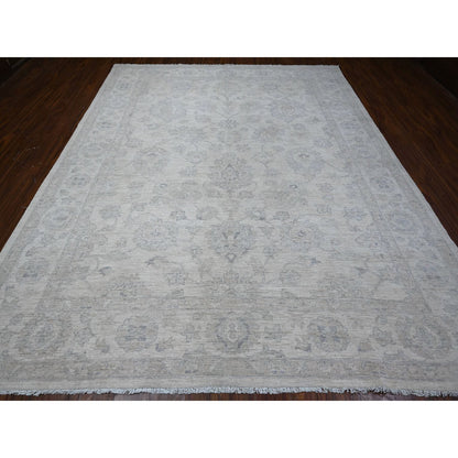 Oushak And Peshawar Wool Hand Knotted Rug Ivory Ivory 9.1X11.5 -O088987