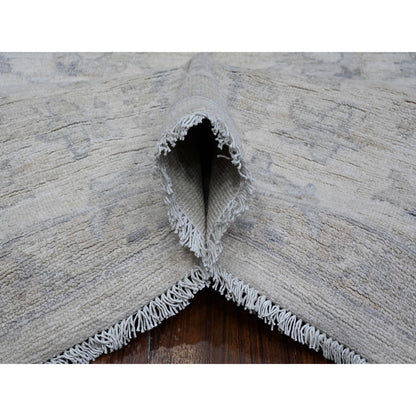 Oushak And Peshawar Wool Hand Knotted Rug Ivory Ivory 9.1X11.5 -O088987