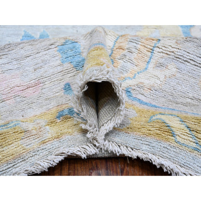 Oushak And Peshawar Wool Hand Knotted Rug Grey Gray 8.10X11.7 -O088990