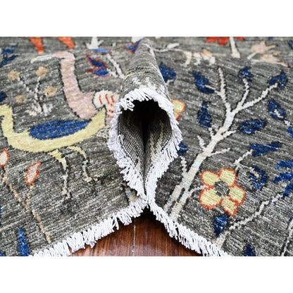 Oushak And Peshawar Wool Hand Knotted Rug Grey No Border 9.6X9.9 -O088992