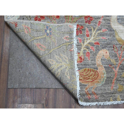 Oushak And Peshawar Wool Hand Knotted Rug Grey No Border 9.0X11.11 -O088993