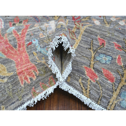 Oushak And Peshawar Wool Hand Knotted Rug Grey No Border 9.0X11.11 -O088993