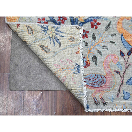 Oushak And Peshawar Wool Hand Knotted Rug Grey No Border 6.0X6.1 -O088995