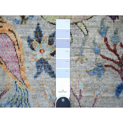 Oushak And Peshawar Wool Hand Knotted Rug Grey No Border 6.0X6.1 -O088995