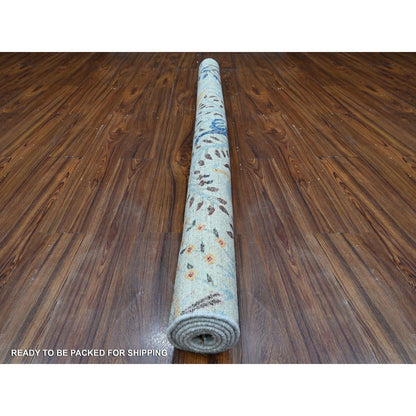 Oushak And Peshawar Wool Hand Knotted Rug Grey No Border 6.0X6.1 -O088995