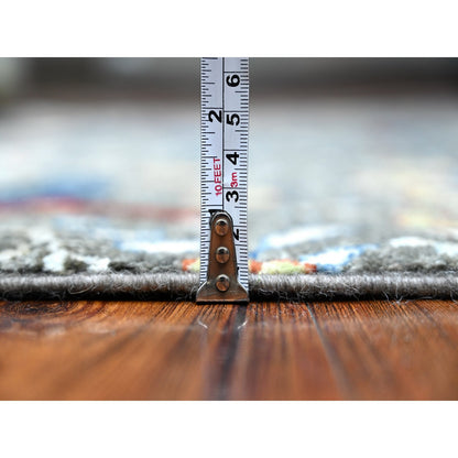 Oushak And Peshawar Wool Hand Knotted Rug Grey No Border 4.2X9.5 -O088997