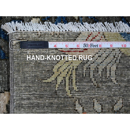 Oushak And Peshawar Wool Hand Knotted Rug Grey No Border 4.2X9.5 -O088997