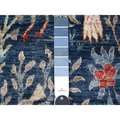 Oushak And Peshawar Wool Hand Knotted Rug Blue No Border 4.0X15.1 -O088998